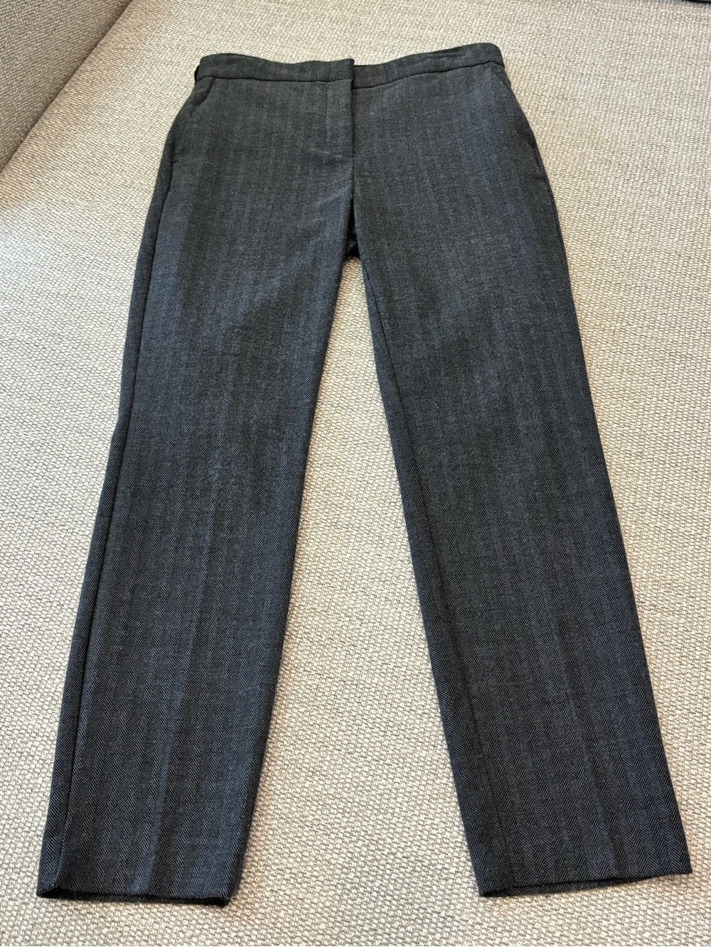 Zara Dark Gray Pinstripe Straight Trousers